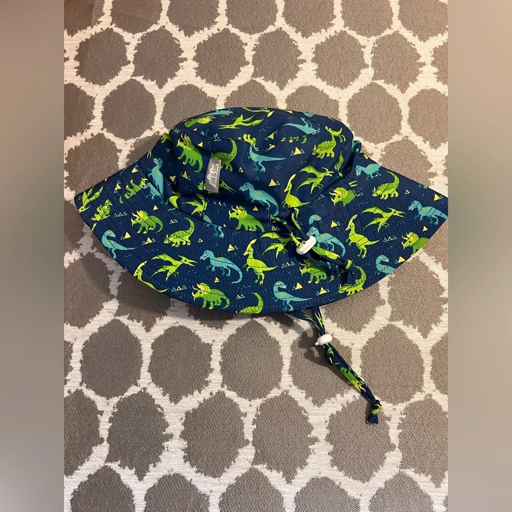 Kids Dinosaur Sun Hat - Blue and Green